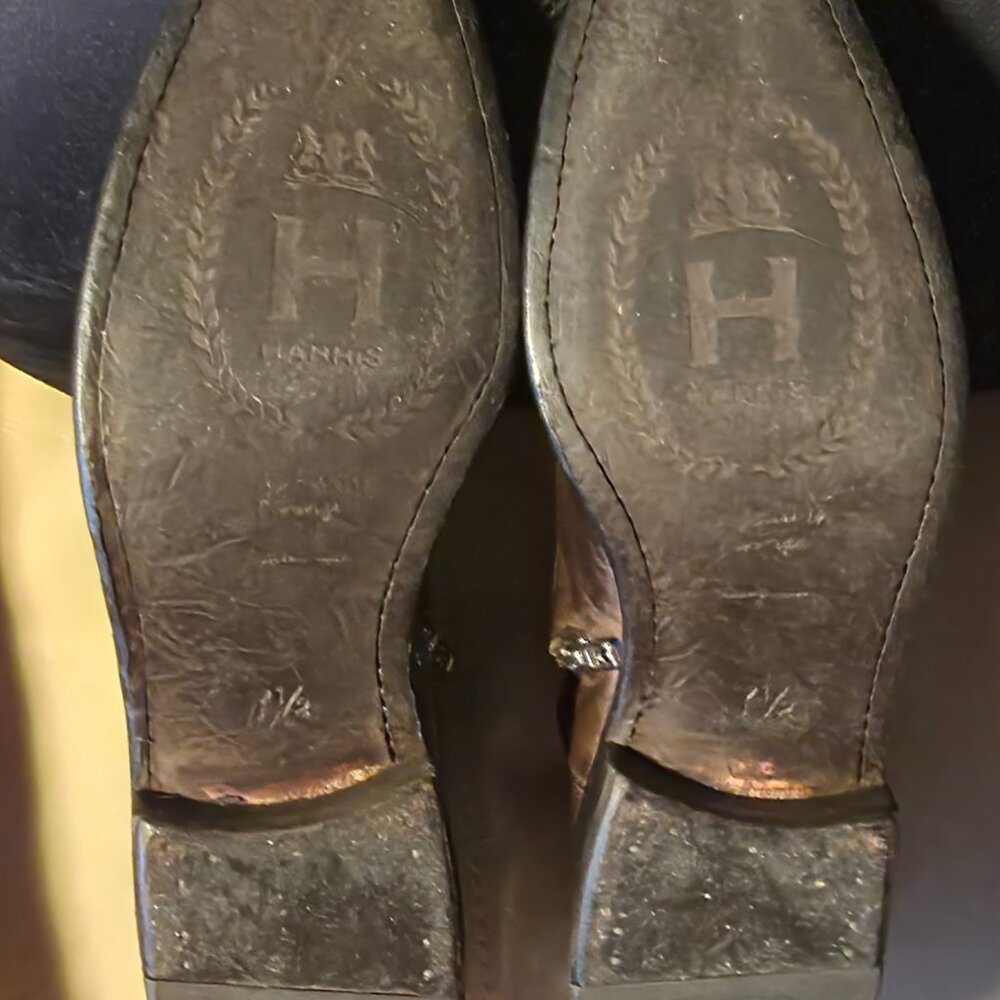 Calzoleria Harris for Barneys Vintage 8.5 Brown Burnished Italian Cap Toe Mens B - Picture 12 of 13